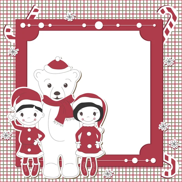 圣诞节和新年的剪贴簿卡 — 图库矢量图片