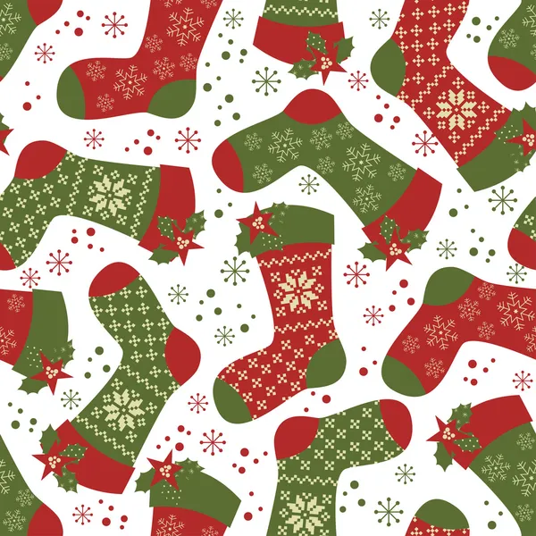 圣诞节和新年无缝模式 — 图库矢量图片