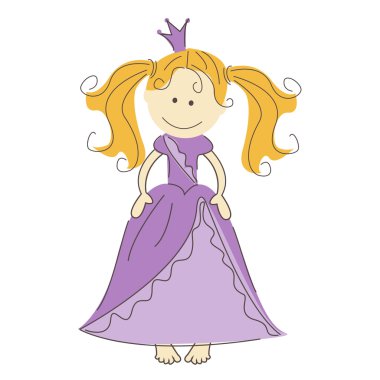 Cute little princess clipart