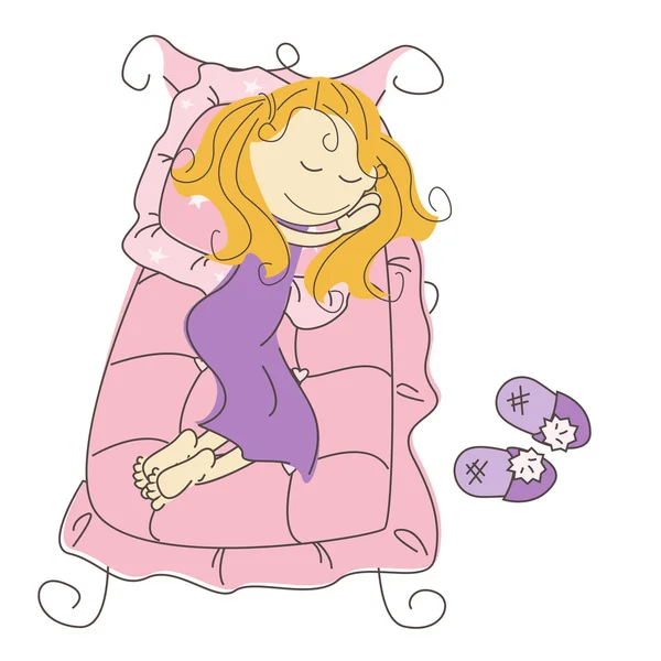 Dormire piccola principessa — Vettoriale Stock