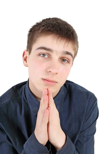Nastolatek modląc się — Zdjęcie stockowe