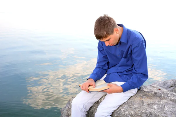 Teenager with book — Stock Photo, Image