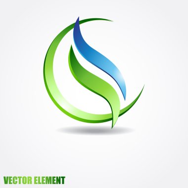 Vector sphere with two waves inside. Eco concept. clipart