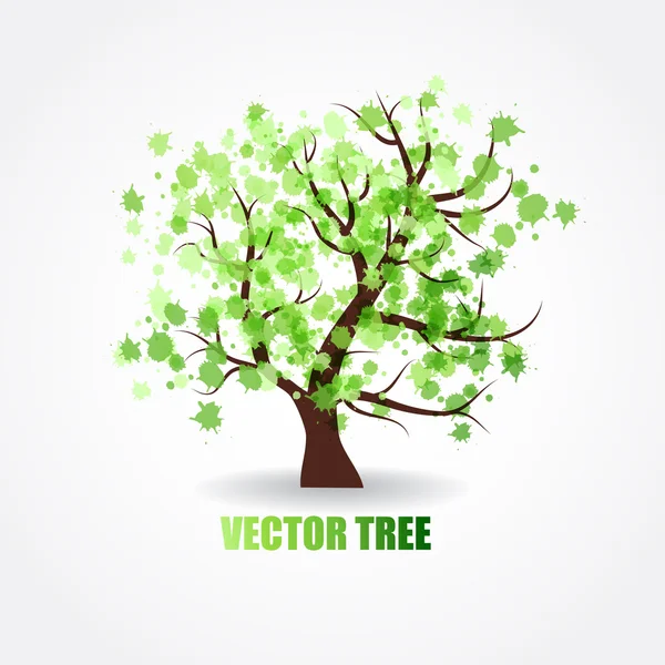 Streszczenie drzewo zielone, świeże liście — Wektor stockowy