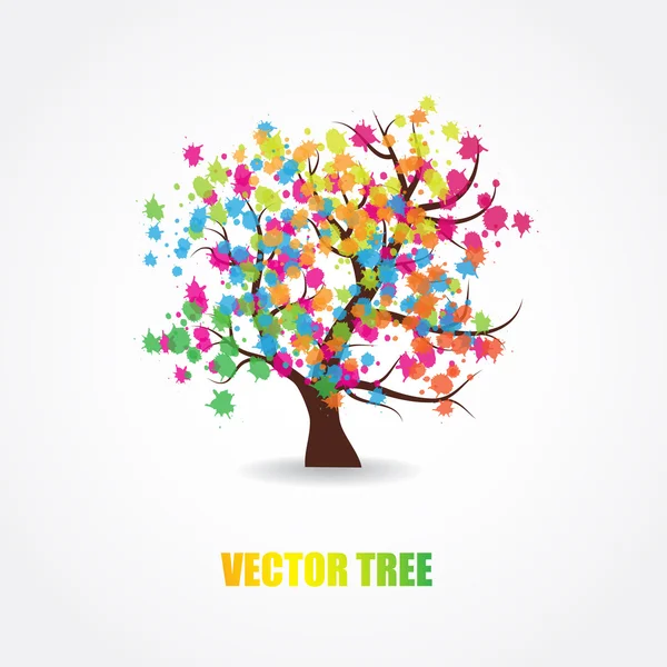 新鮮な葉を持つ抽象ツリー — Stockový vektor