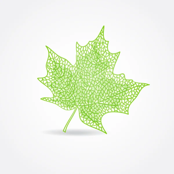 Illustration feuille d'érable verte — Image vectorielle