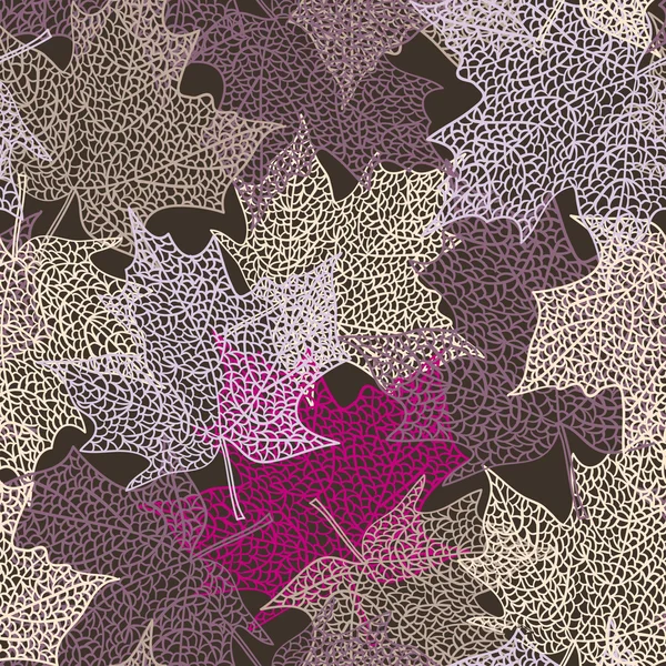 원활한 패턴 레이스 단풍나무 잎 — 스톡 벡터