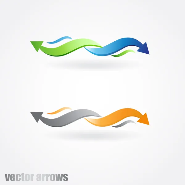 Flèches vectorielles. Illustration en deux couleurs — Image vectorielle