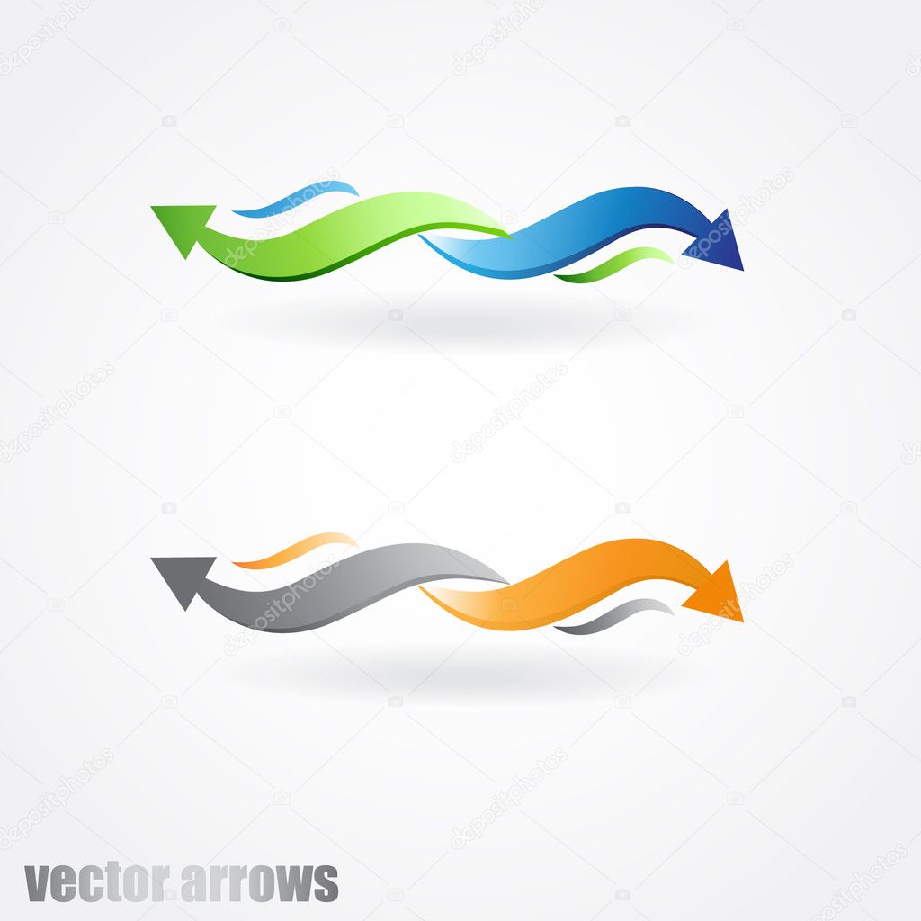 Vector arrows. Illustration in two colors