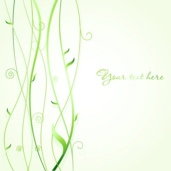 Свіжий екологічний фон з гілками зеленого дерева і дрібними листям — стоковий вектор
