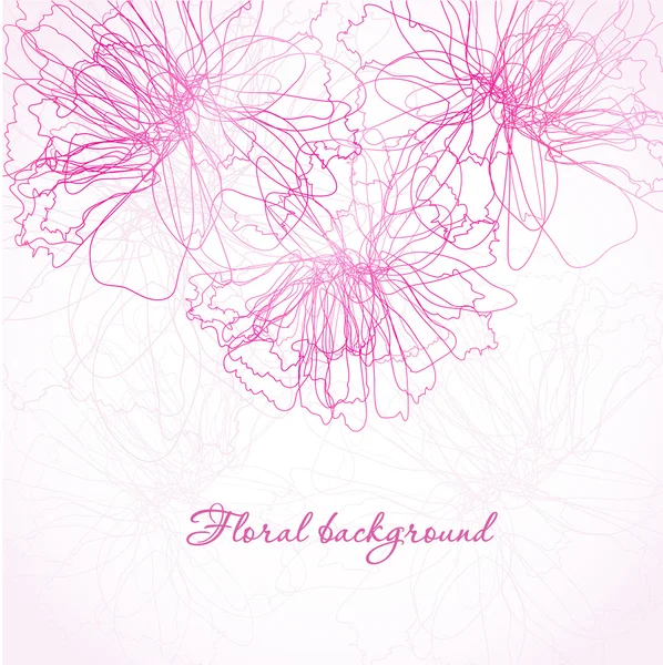 Cartão de convite com flores rosa abstratas —  Vetores de Stock