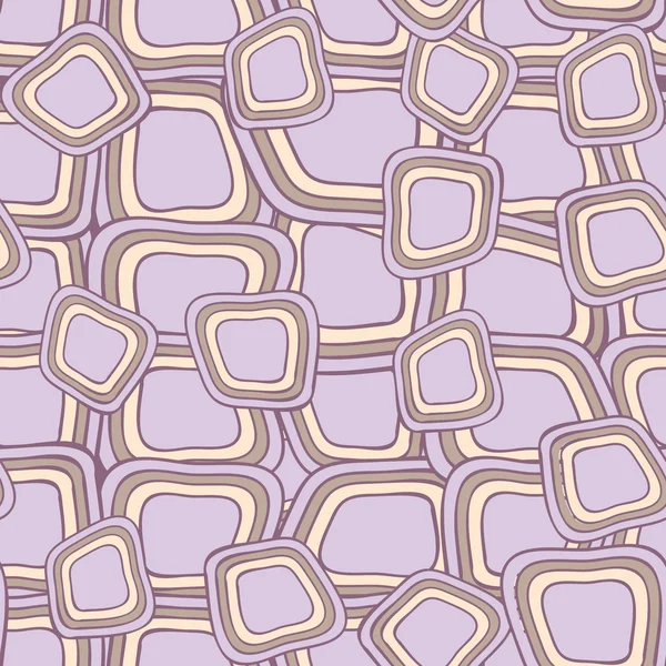 Nahtloses Muster mit handgezeichneten violetten Quadraten — Stockvektor