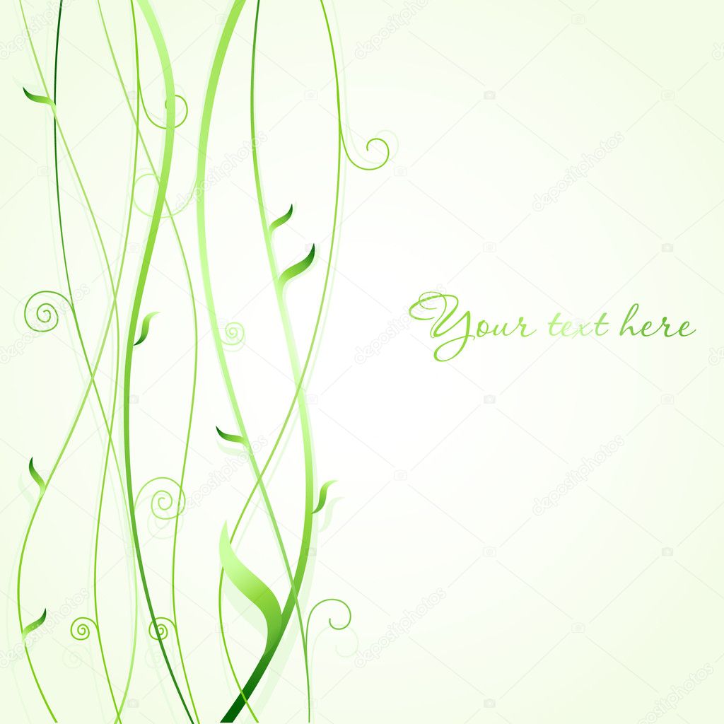 Fresh ecological background with green tree branches and small leaves