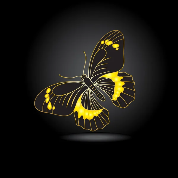 Красивая бабочка с тенью — стоковый вектор
