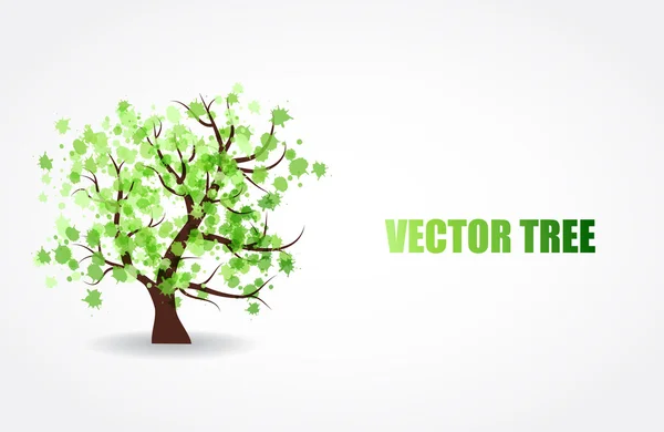 Abstracte boom met verse groene bladeren — Stockvector