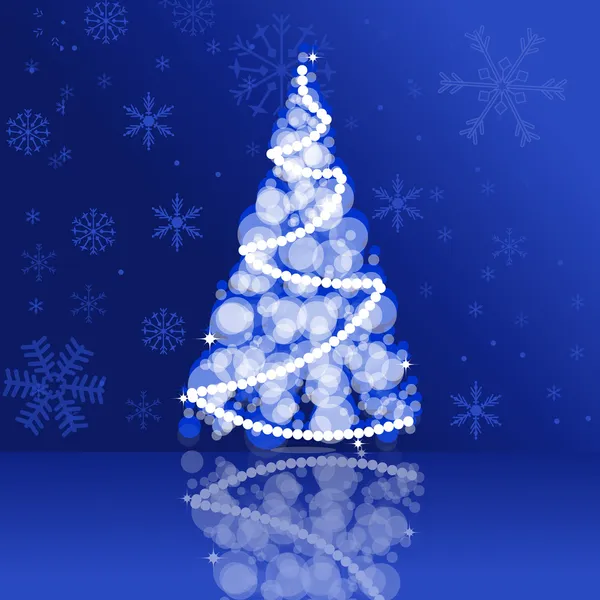 Carte de Noël en couleurs bleues — Image vectorielle