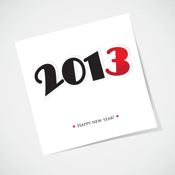 Natal e cartão de ano novo com números pretos e vermelhos 2013 no papel de nota —  Vetores de Stock