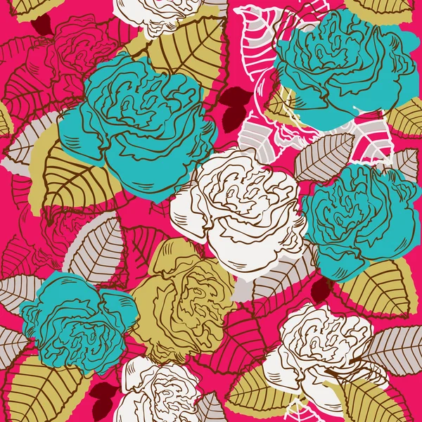Abstract rose seamless pattern — Stock Vector