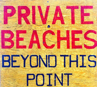 Private beaches sign. clipart