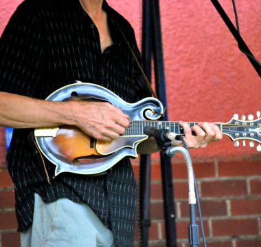 Mandolin çalar.