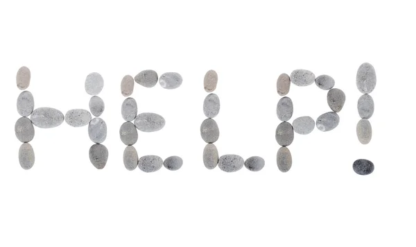 Word HELP from stones — Stock Photo, Image