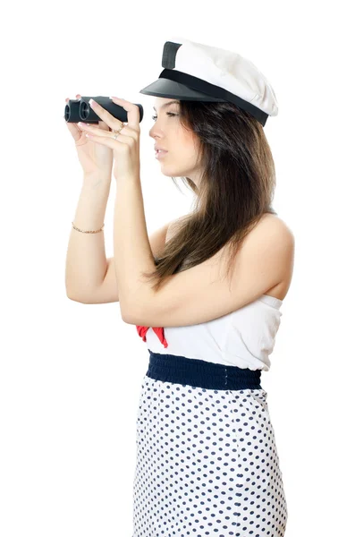 stock image Sailor girl isolated on white background