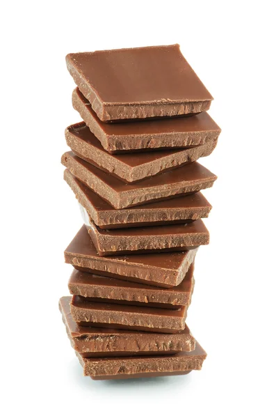Pile of milk chocolate blocks — Stock Photo, Image