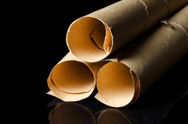 Many scrolls isolated on a black clipart