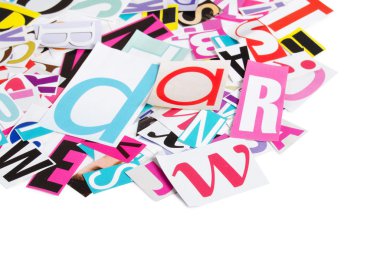 The letters which have been cut out from newspapers clipart
