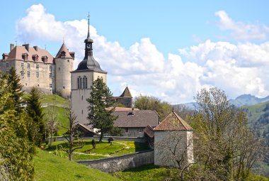 View on Gruyeres castle, Switzerland clipart
