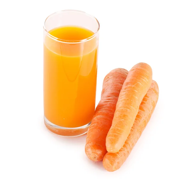 Vidro com suco de cenoura — Fotografia de Stock