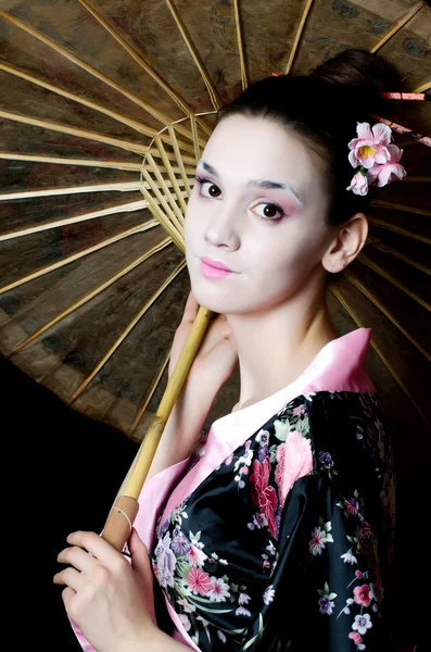 La muchacha hermosa con el maquillaje de los japoneses —  Fotos de Stock