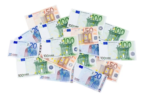 Eurobankbiljetten als achtergrond, close-up — Stockfoto