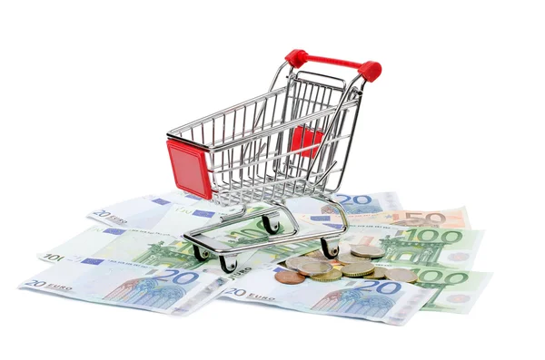 The shopping cart isolated on white background — Stock Photo, Image