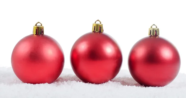 The christmas tree ball in snow — Stock Photo, Image
