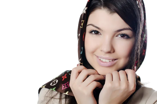 Красивая девушка в шарфе, мусульманин — стоковое фото