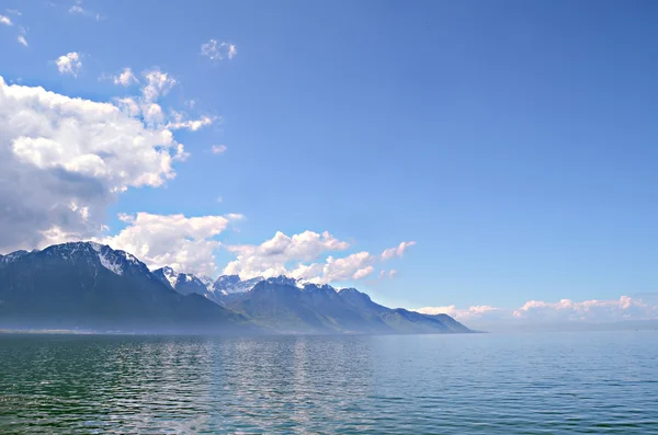 stock image Mountain and Geneva lake, Switzerland