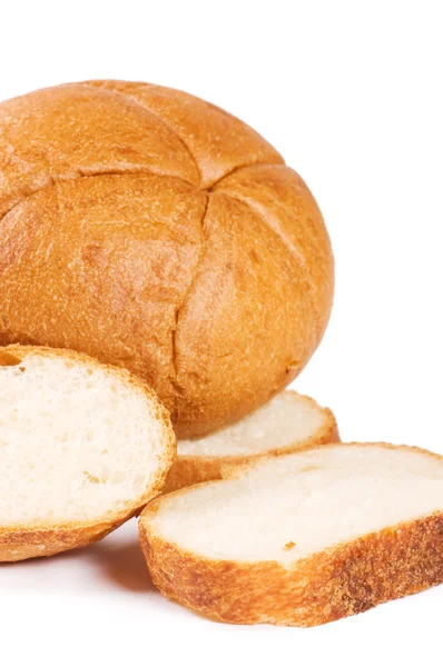 Το ψωμί κομμένα που απομονώνονται σε λευκό — Φωτογραφία Αρχείου