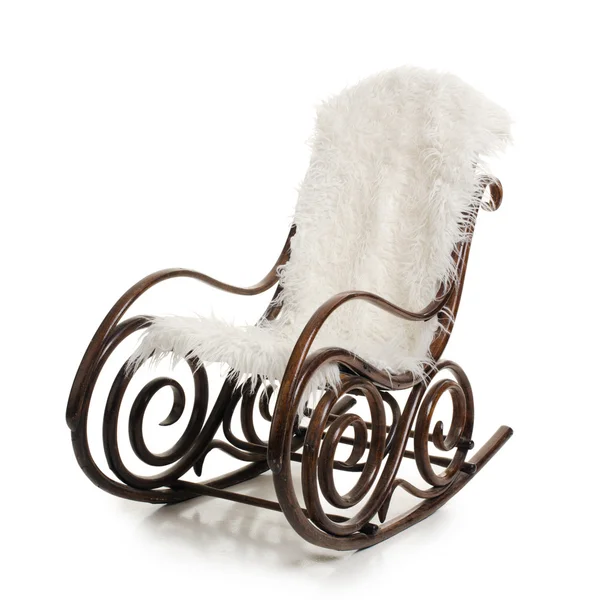 Koltuk sallanan sandalye üzerinde beyaz izole — Stok fotoğraf