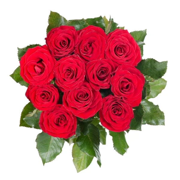 Bukiet czerwonych róż izolowanych na białym tle — Zdjęcie stockowe