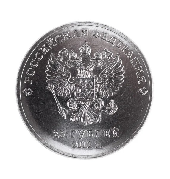 Монета поверх белого — стоковое фото