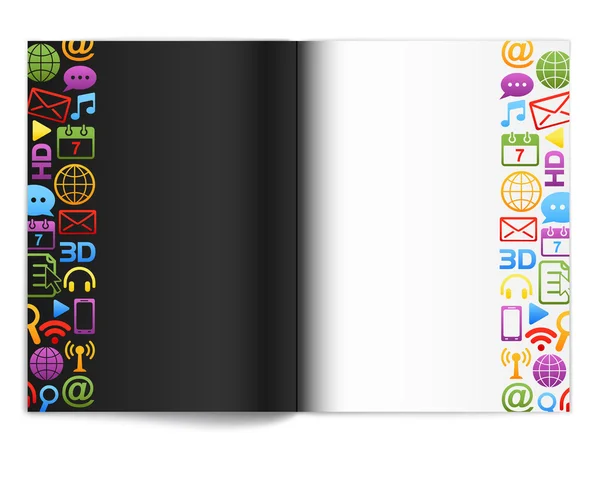 Modèle d'identité d'entreprise avec des icônes colorées — Image vectorielle