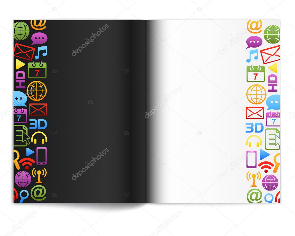 Corporate identity template with colorful icons