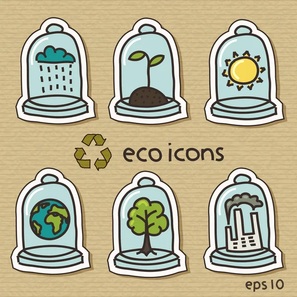 Eco ikony na tekturze — Wektor stockowy