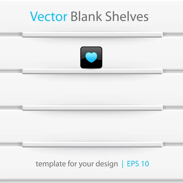 Vector estantes blancos, plantilla para su diseño. Eps10 vector — Vector de stock