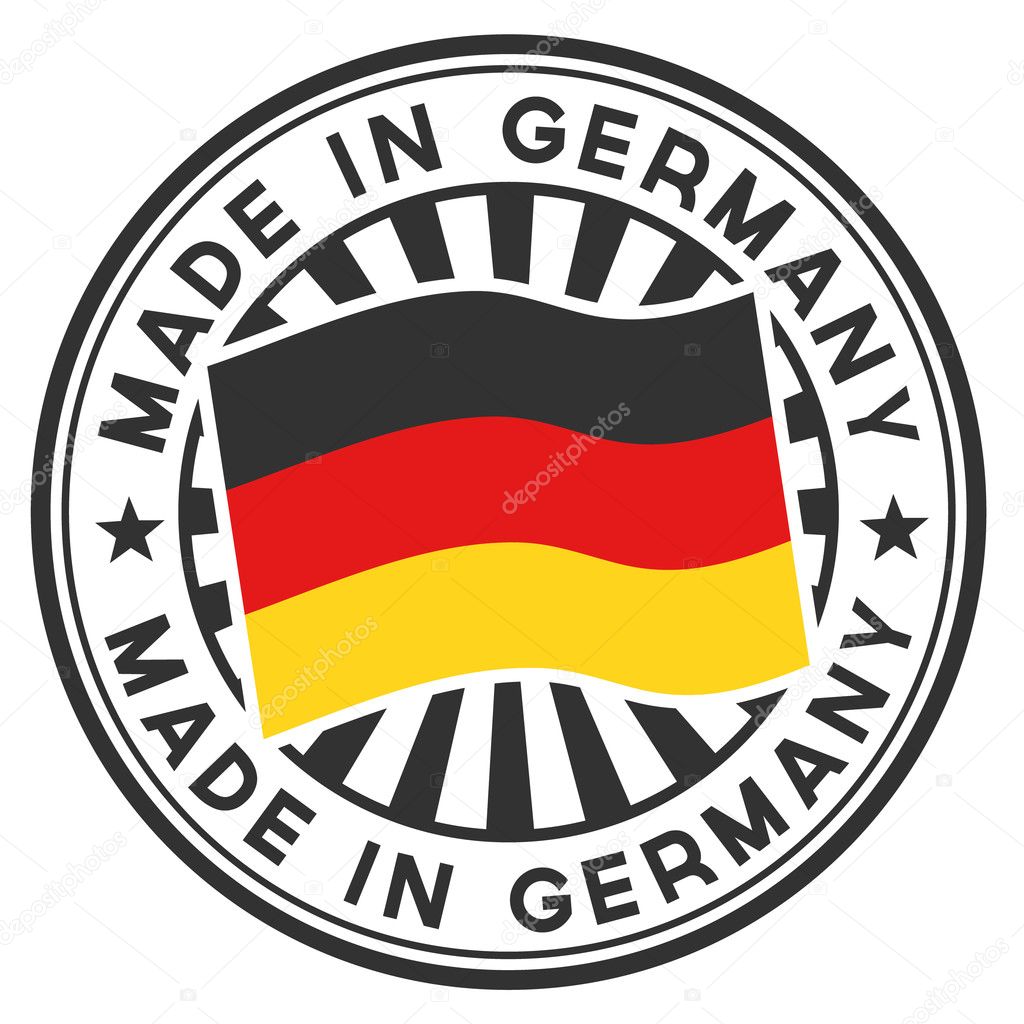 Stamp with flag of the Germany. Made in Germany.