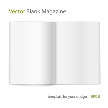 Blank magazine on white background. Template