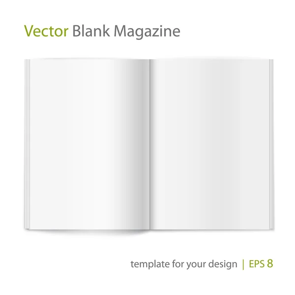 Revista en blanco sobre fondo blanco. Plantilla — Vector de stock