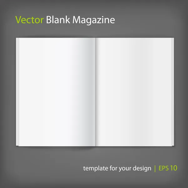Magazine vierge sur fond gris. Modèle de modèle — Image vectorielle