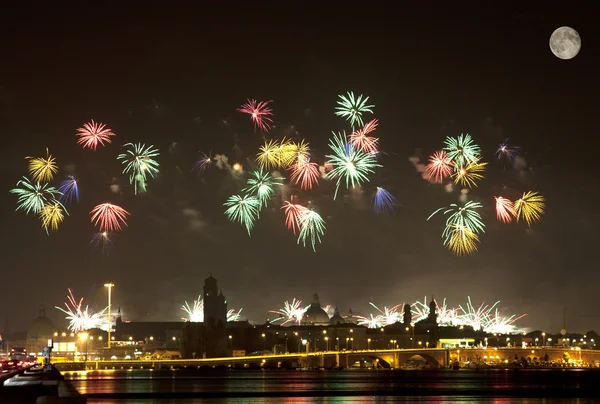 Firework celebration Redentore (Venice, Italy) — Stock Photo, Image